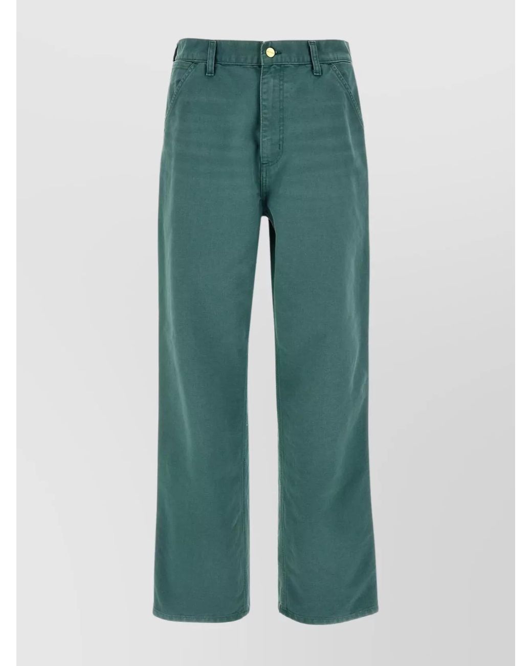 Carhartt Green Organic Cotton Wide-Leg Straight-Leg Trousers for men
