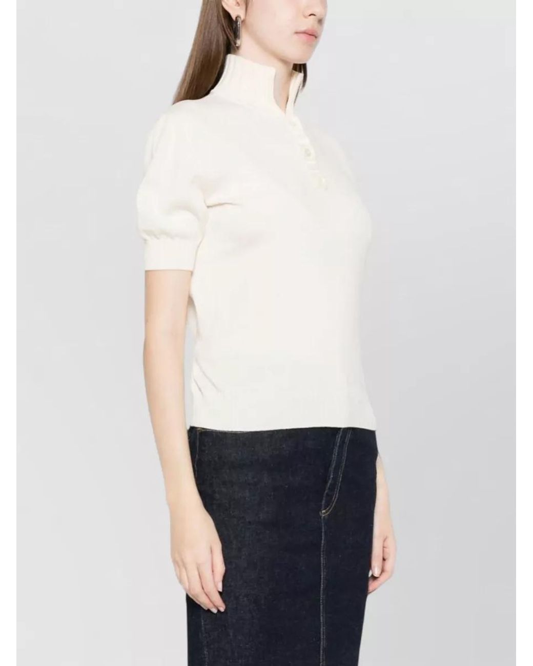 Moschino White Short-Sleeve Crewneck Knitted Top