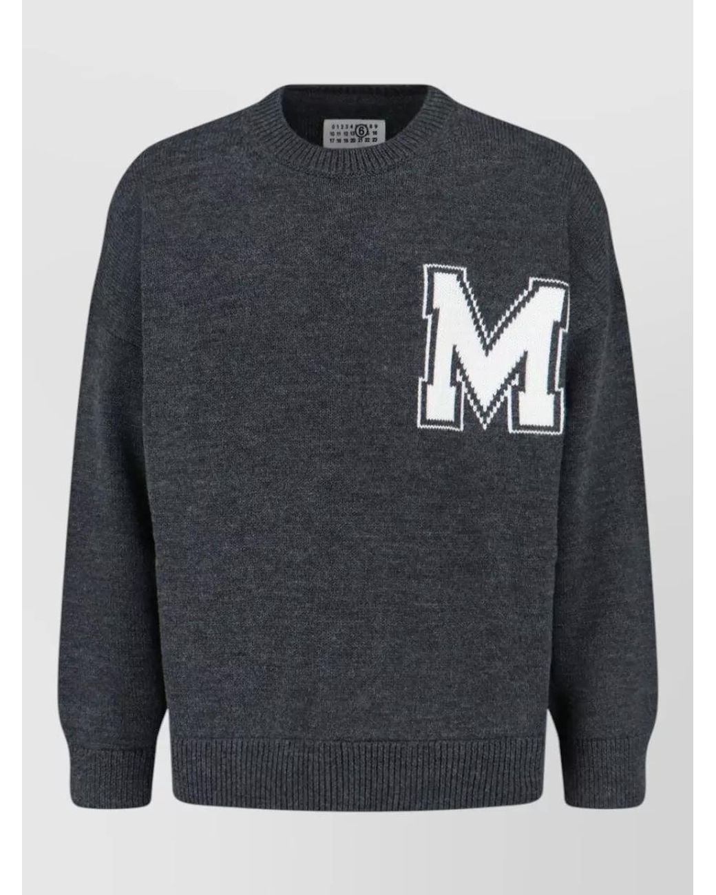 MM6 by Maison Margiela Gray Crewneck Jumper for men
