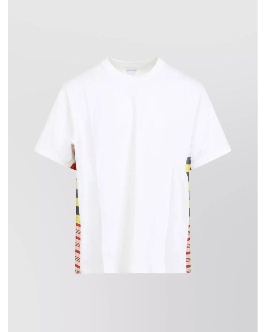 Bottega Veneta White Silk-Blend Checked T-Shirt for men
