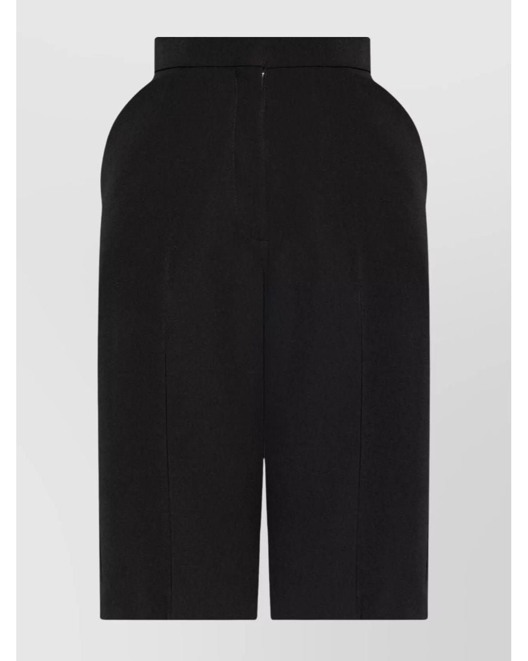 Givenchy Black Wool High-Rise Wide-Leg Knee-Length Tailored Bermuda Shorts