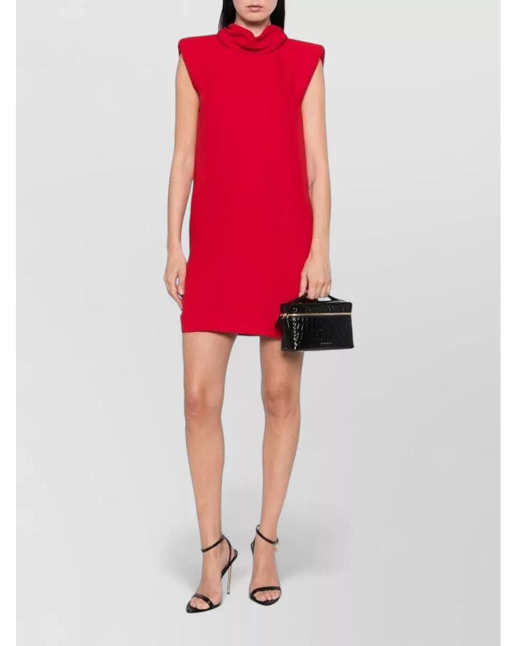 Valentino Red Silk Draped Sleeveless Mini Dress