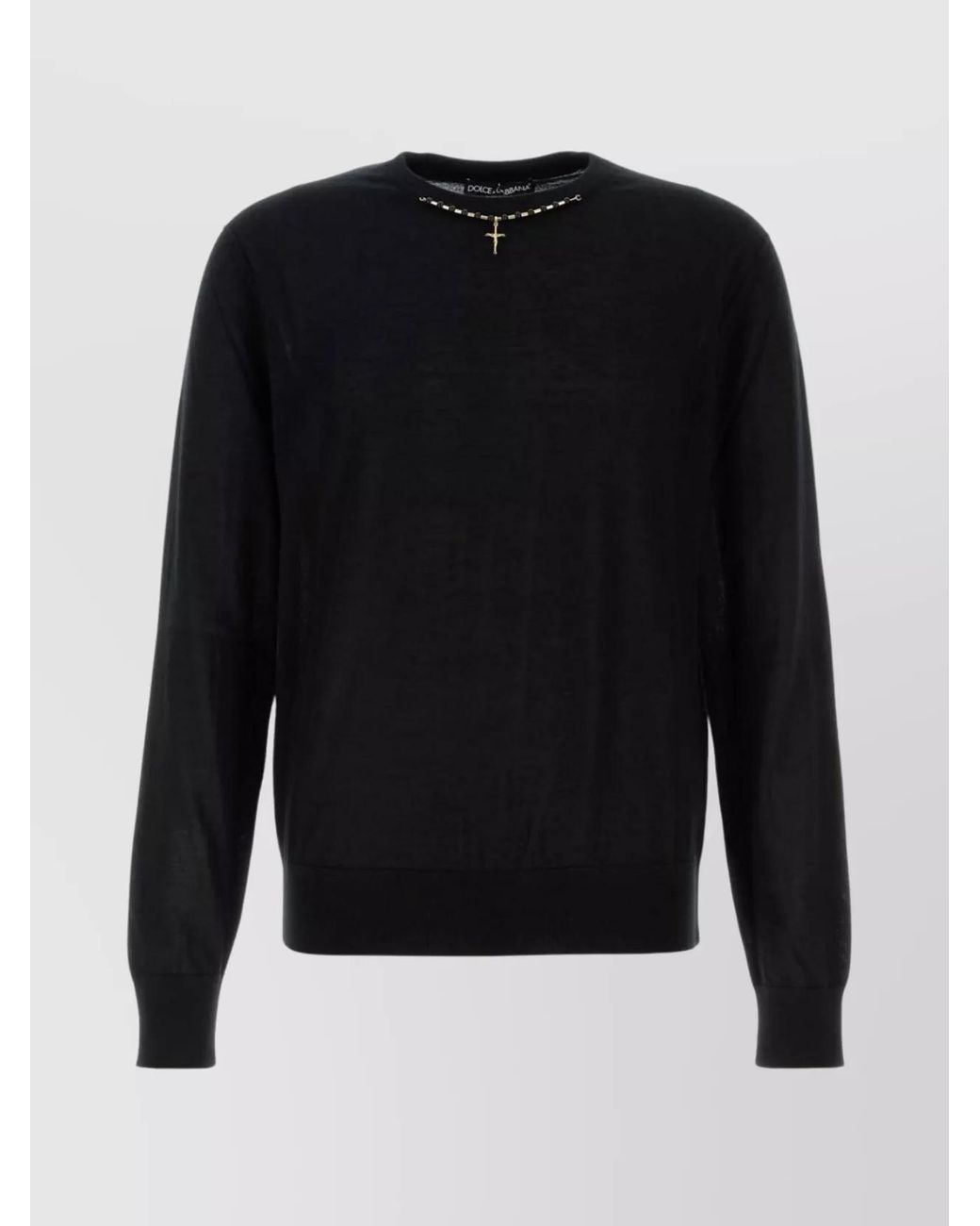 Dolce & Gabbana Black Cashmere Sweater for men