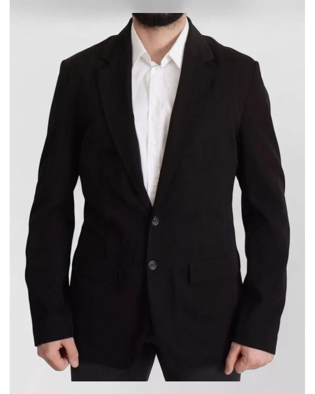 Dolce & Gabbana Black Virgin Wool Single-Breasted Blazer for men