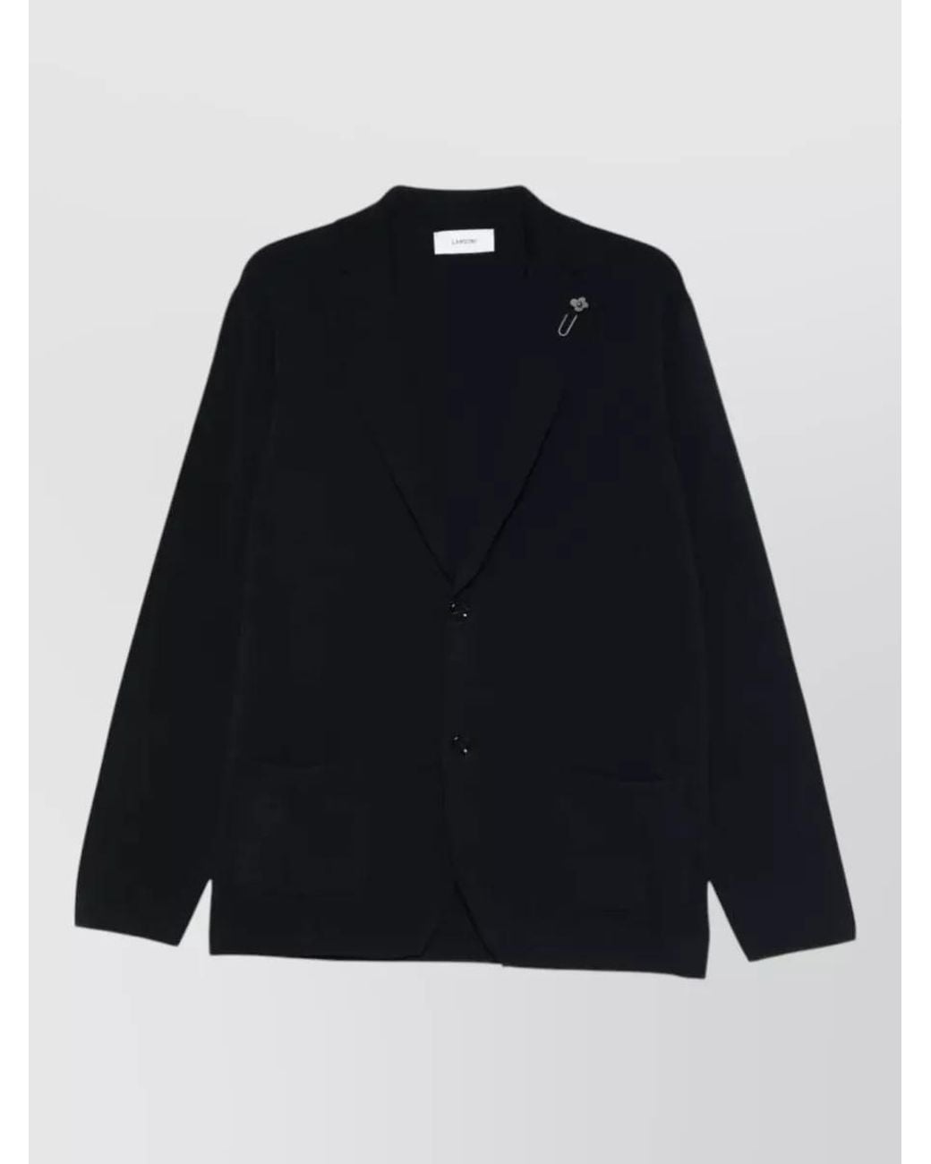 Lardini Blue Cotton Knitted Blazer for men