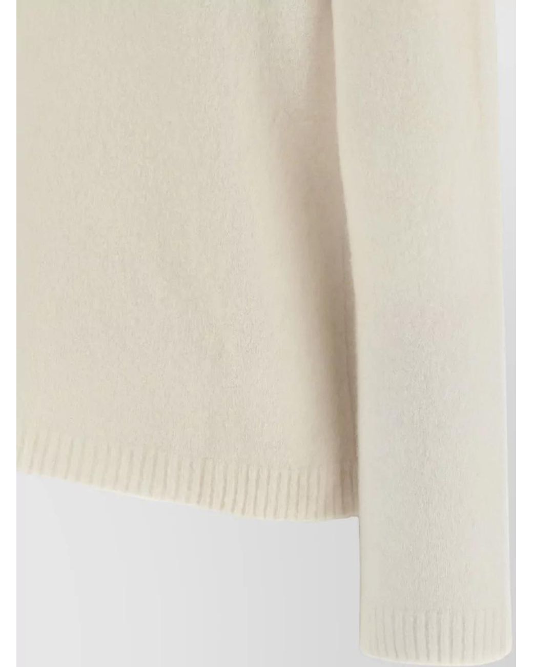 Max Mara White Cashmere High Neck Relaxed Fit Sweater