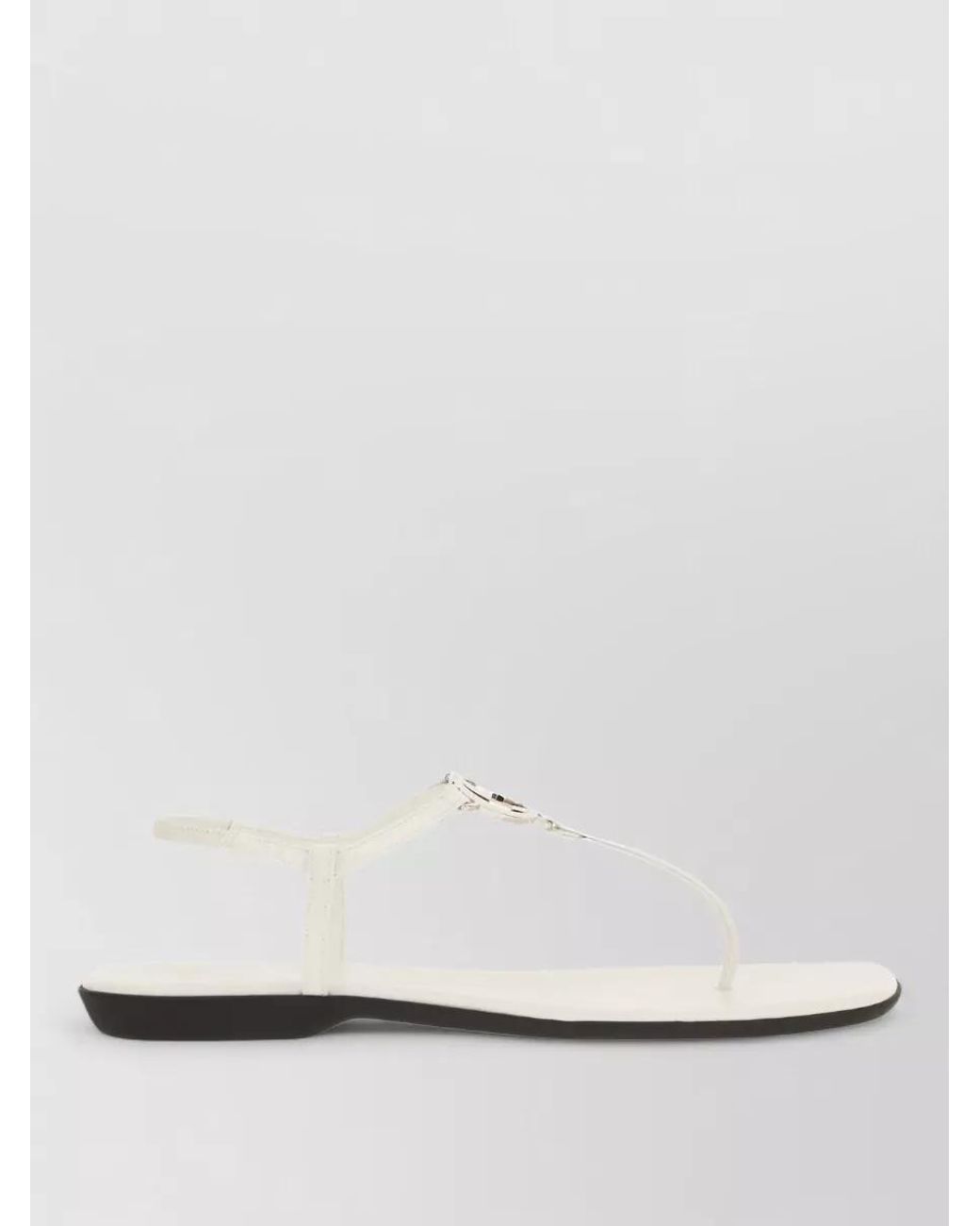Gucci White Leather Slides