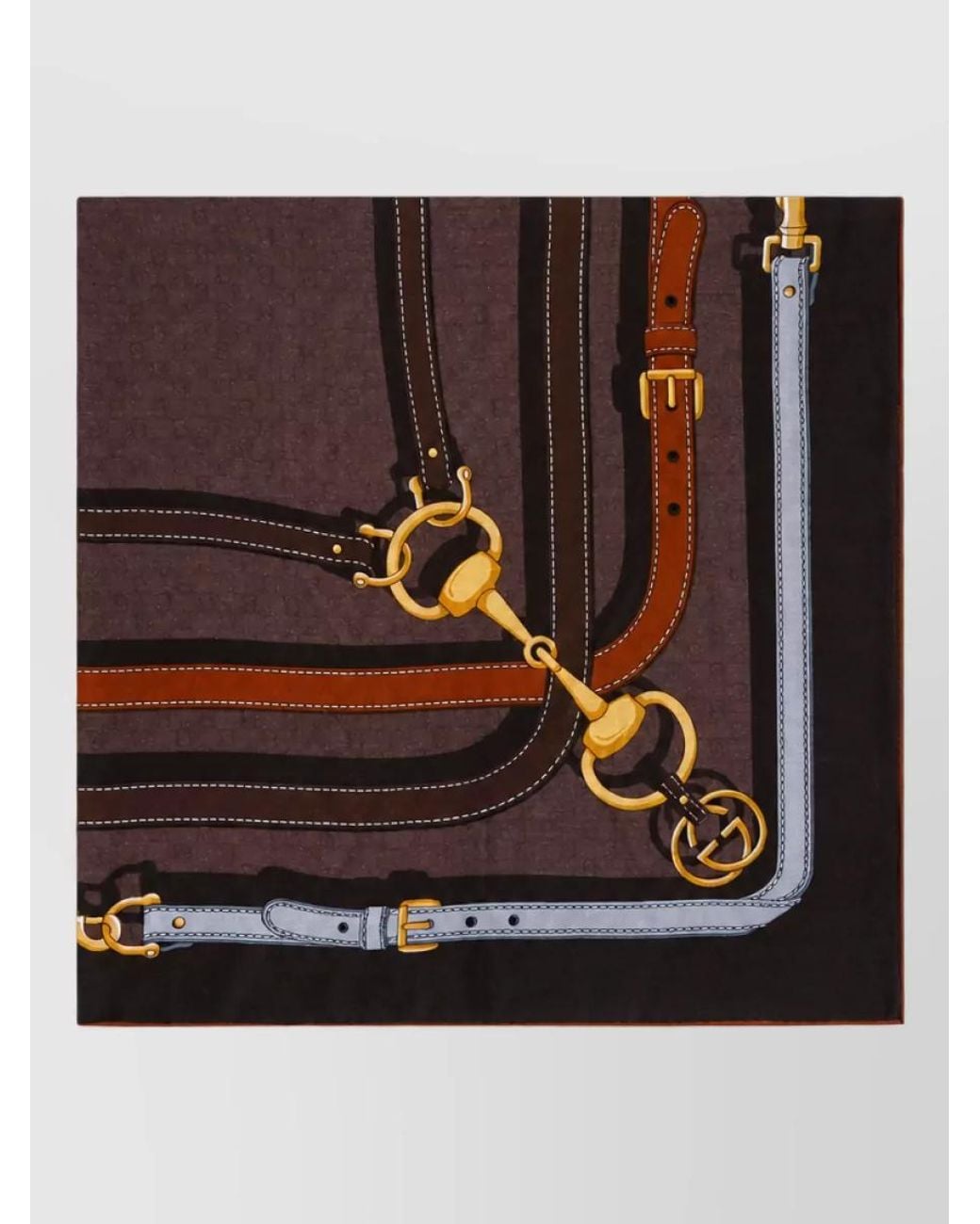 Gucci Multicolor Wool Silk Jacquard Printed Shawl