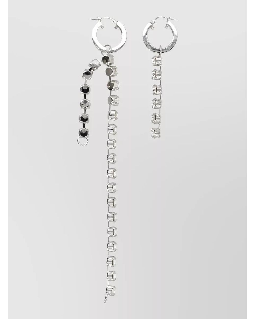 MM6 by Maison Margiela White Crystal-Embellished Asymmetric Earrings