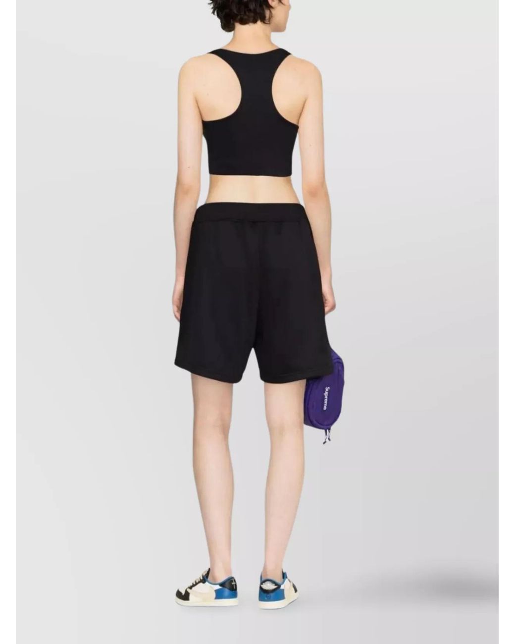 DSquared² Black Textured Above-Knee Drawstring Shorts