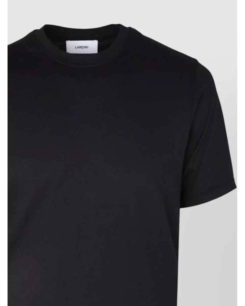 Lardini Black Silk Cotton Crew Neck T-Shirt for men