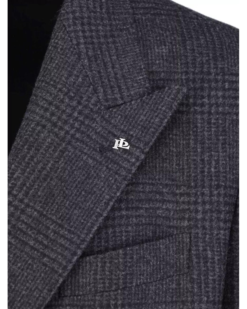 Tagliatore Blue Virgin Wool Double Breasted Coat for men