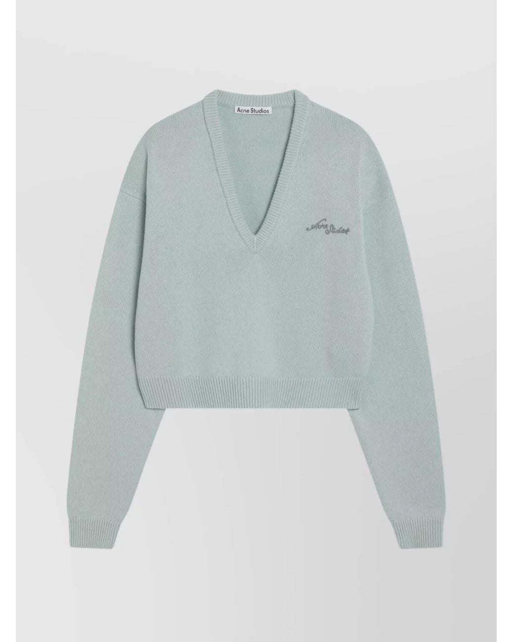Acne Blue Wool V-Neck Sweater