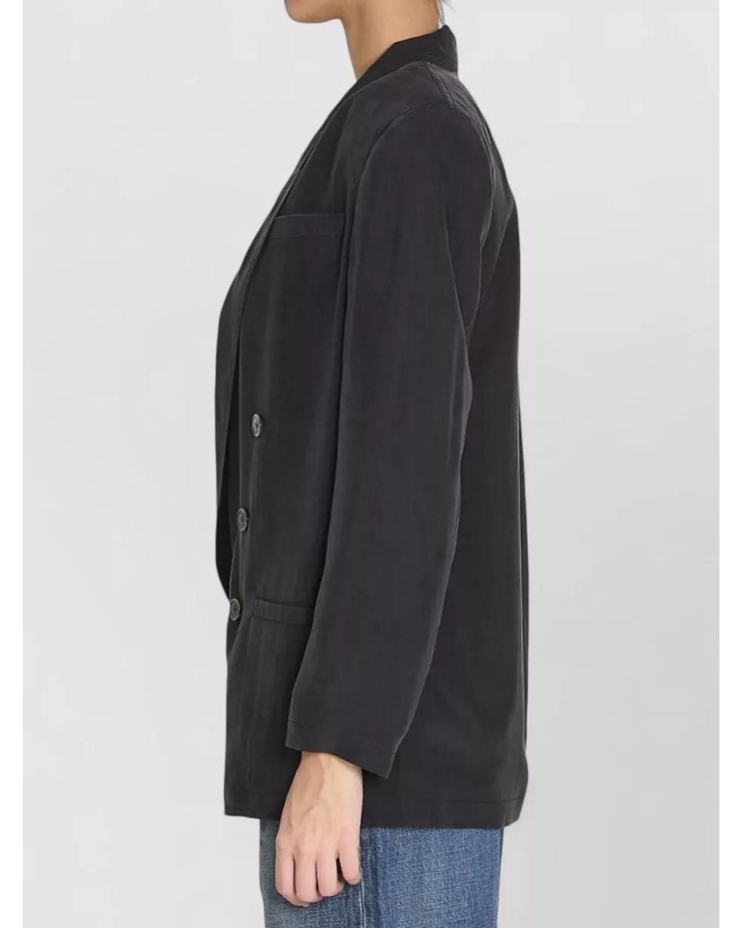 Saint Laurent Black Silk Formal Jacket