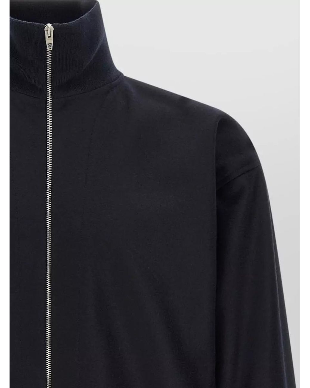 Jil Sander Blue Wool Funnel Neck Zip Jacket for men