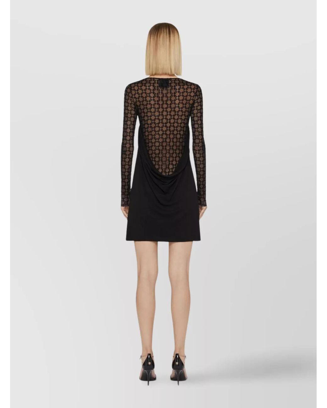 Givenchy Black Draped Tulle Mini Dress
