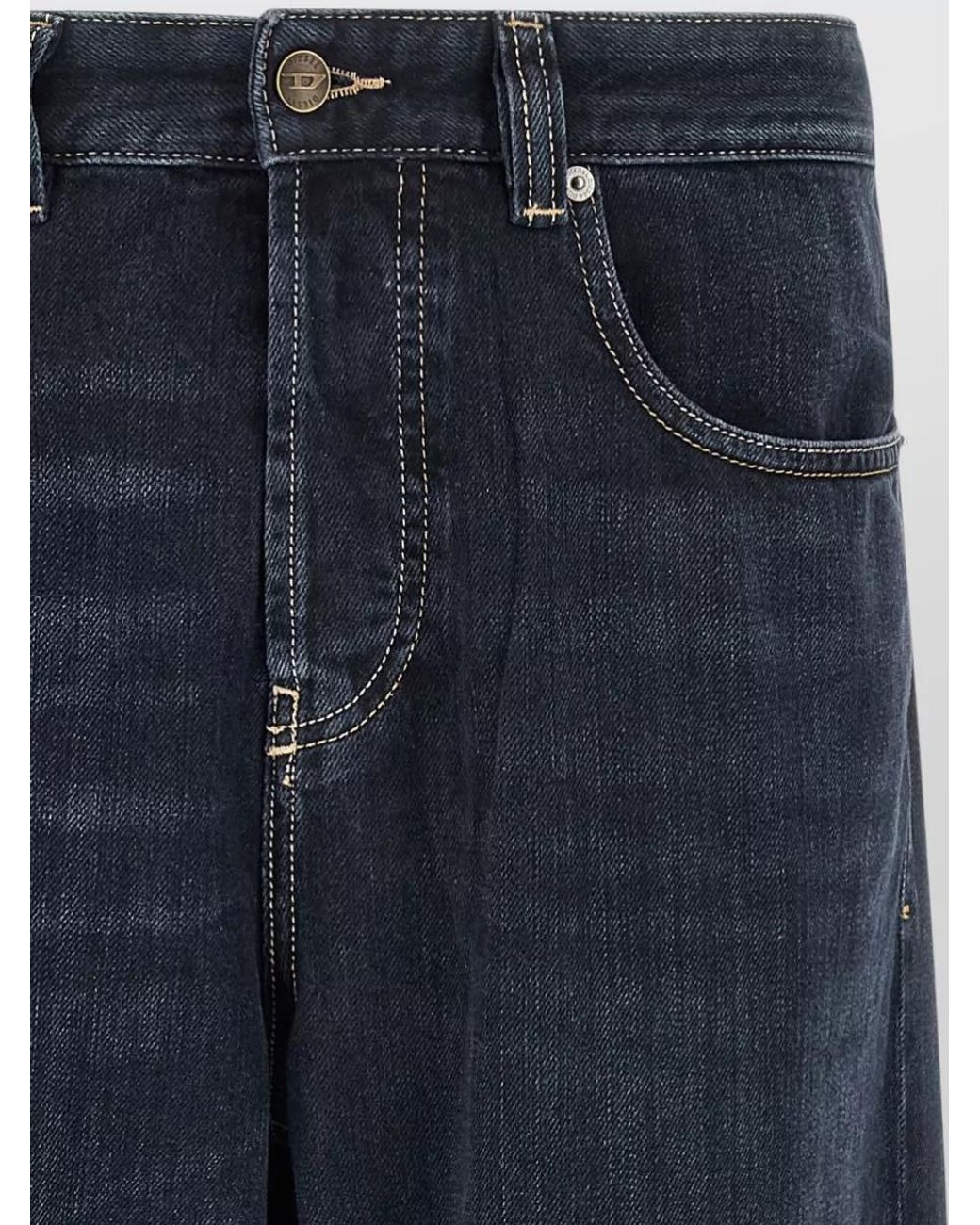 DIESEL Blue 2001 D-Macro Low-Rise Wide-Leg Straight-Leg Jeans for men