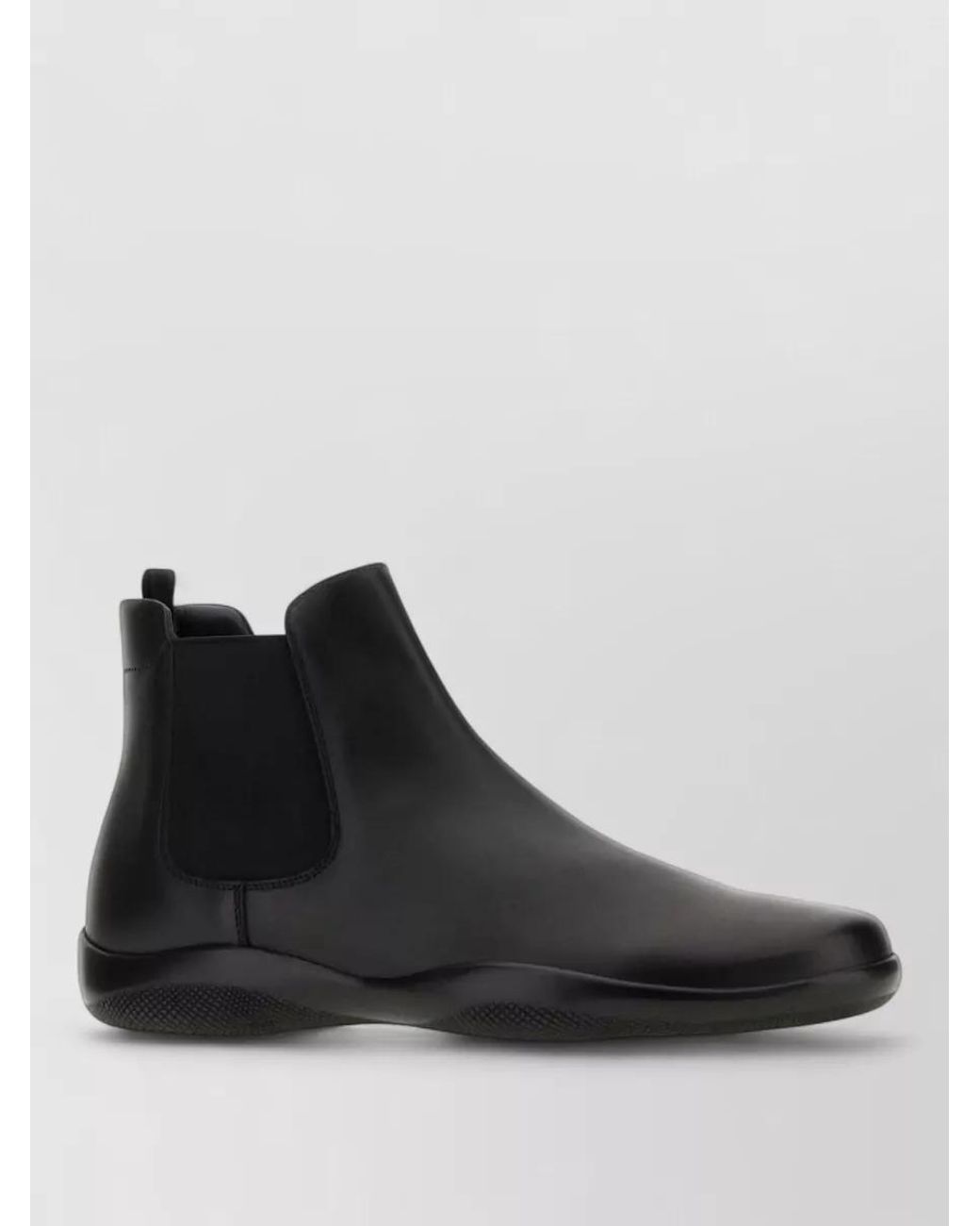 Prada Black Leather Ankle Boots for men