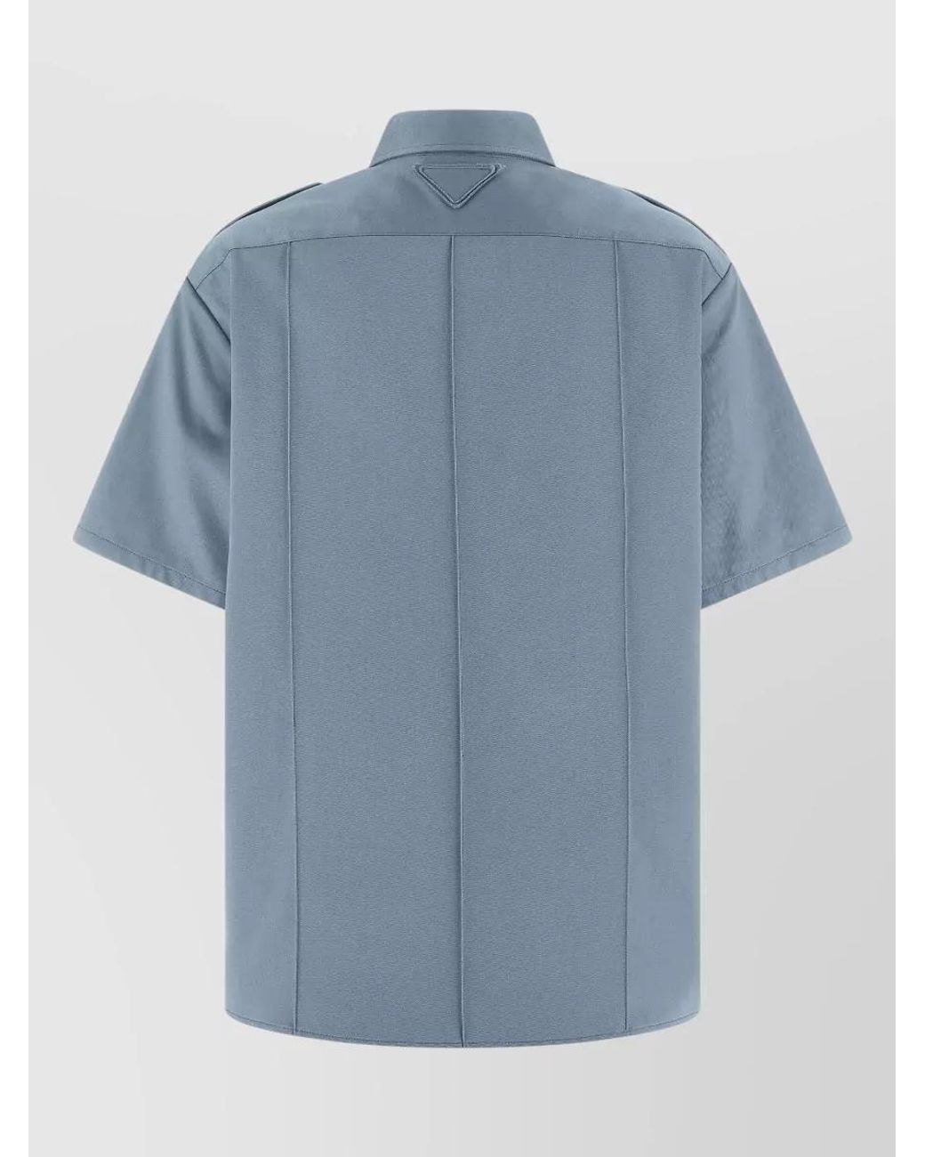 Prada Blue Cotton Short-Sleeve Shirt