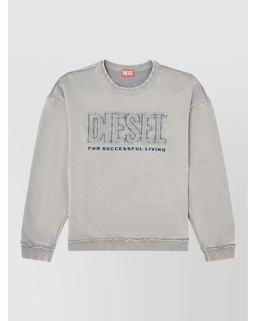 DIESEL Gray Cotton Relaxed-Fit Crew-Neck Sweatshirt for men