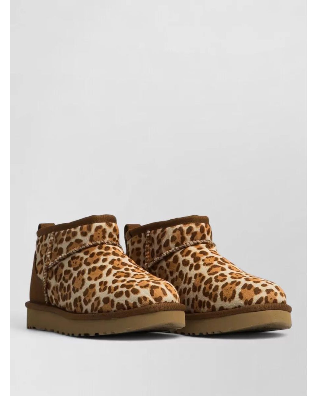 Ugg Brown Leopard-Print Ankle Boots