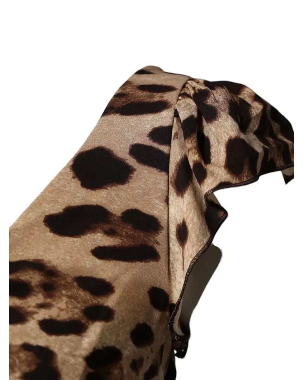 Dolce & Gabbana Brown Silk Leopard Sleeveless Sheath Midi Dress