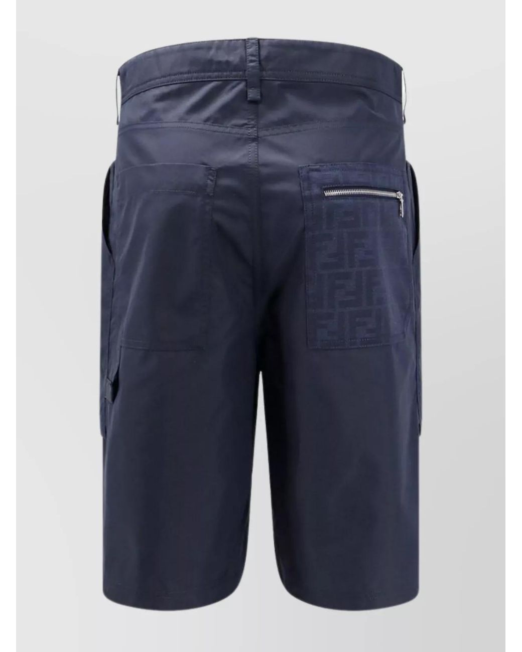 Fendi Blue Cotton-Blend Cargo Shorts for men