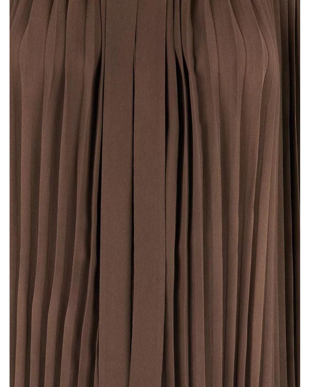 Tom Ford Brown Pleated Lavalliere Blouse