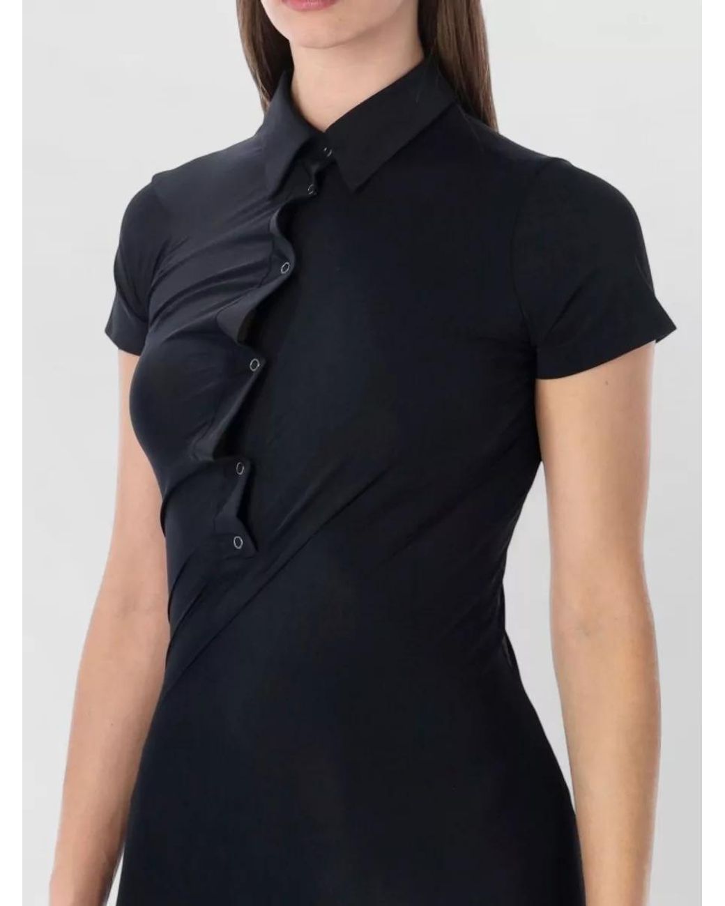 OTTOLINGER Black Twisted Polo Midi Dress