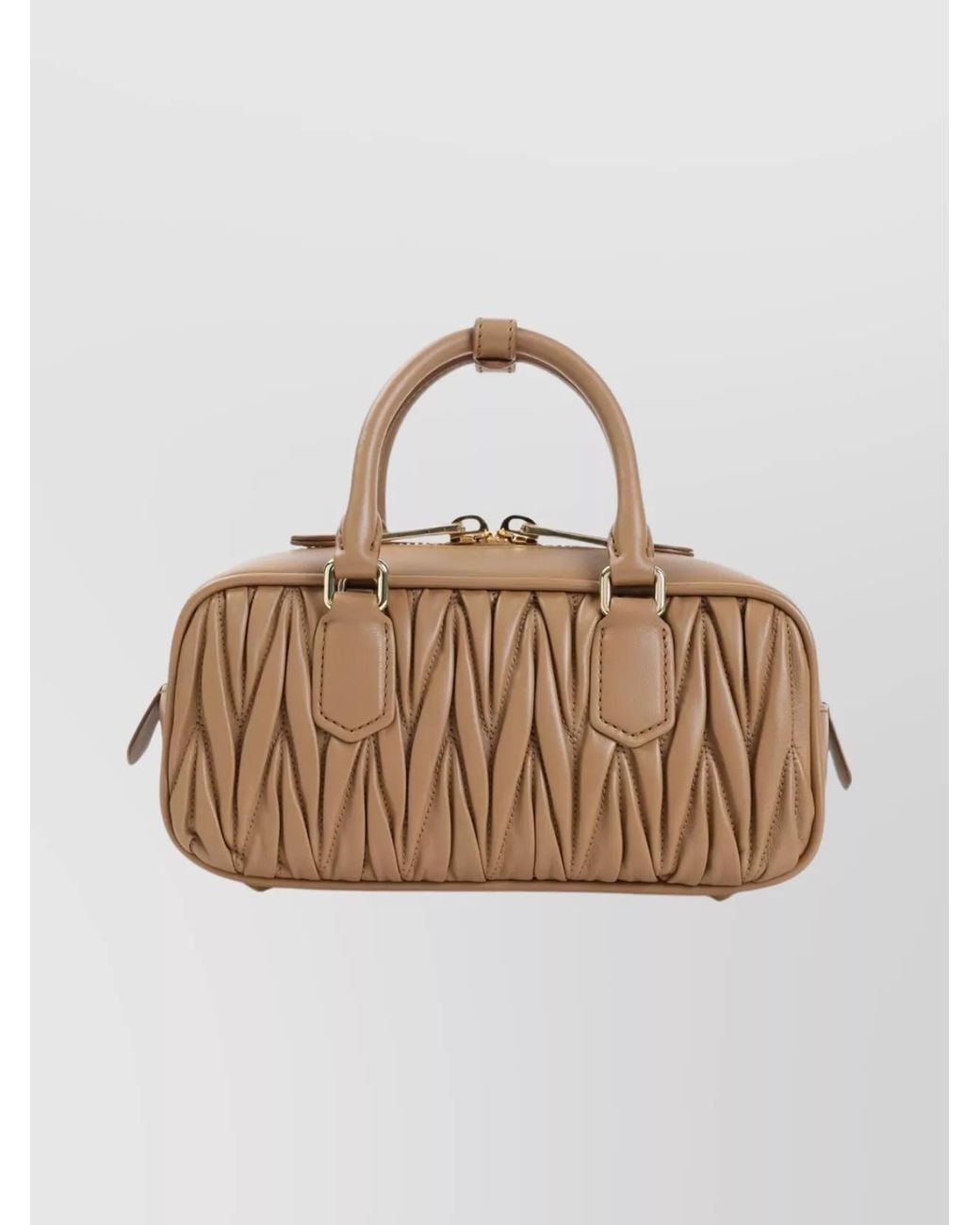 Miu Miu Natural Arcadie Lamb Leather Shoulder Bag