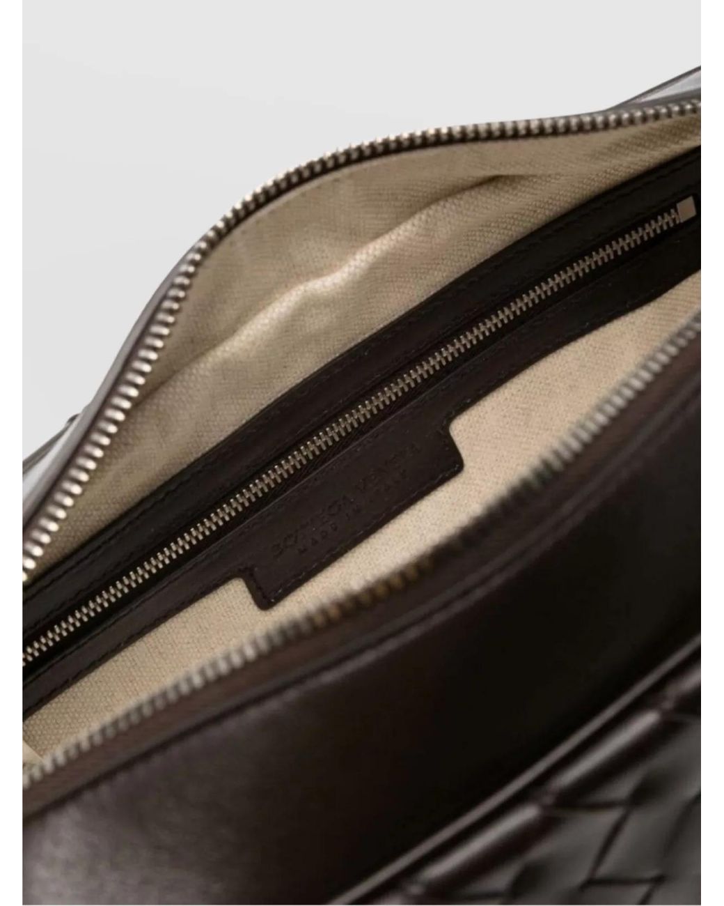 Bottega Veneta Black Leather Intrecciato Shoulder Bag for men