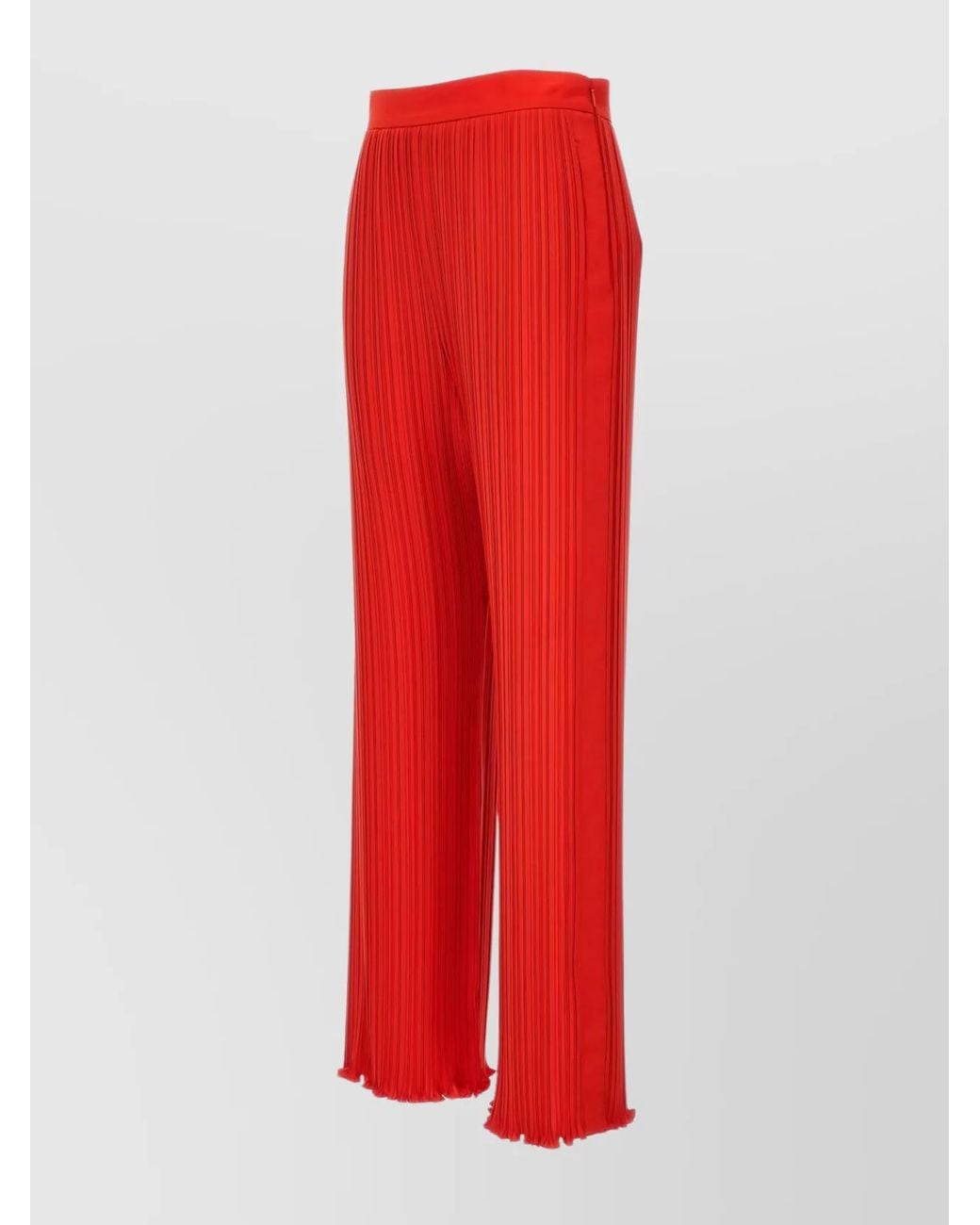Lanvin Red Pleated Wide-Leg Trousers