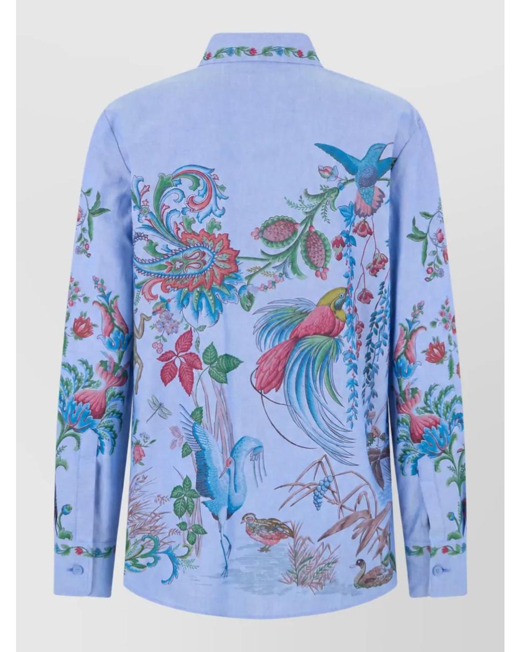 Etro Blue Printed Cotton Shirt