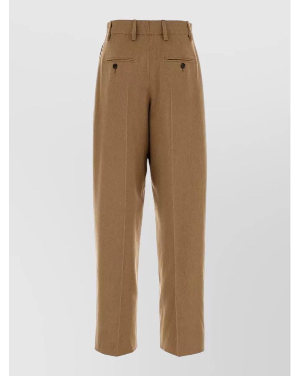 Prada Natural Camel Hair Tailored Trousers