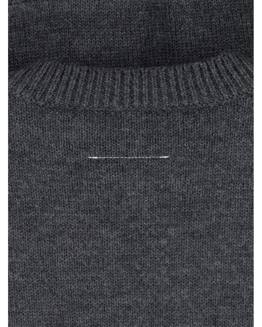 MM6 by Maison Margiela Gray Crewneck Jumper for men