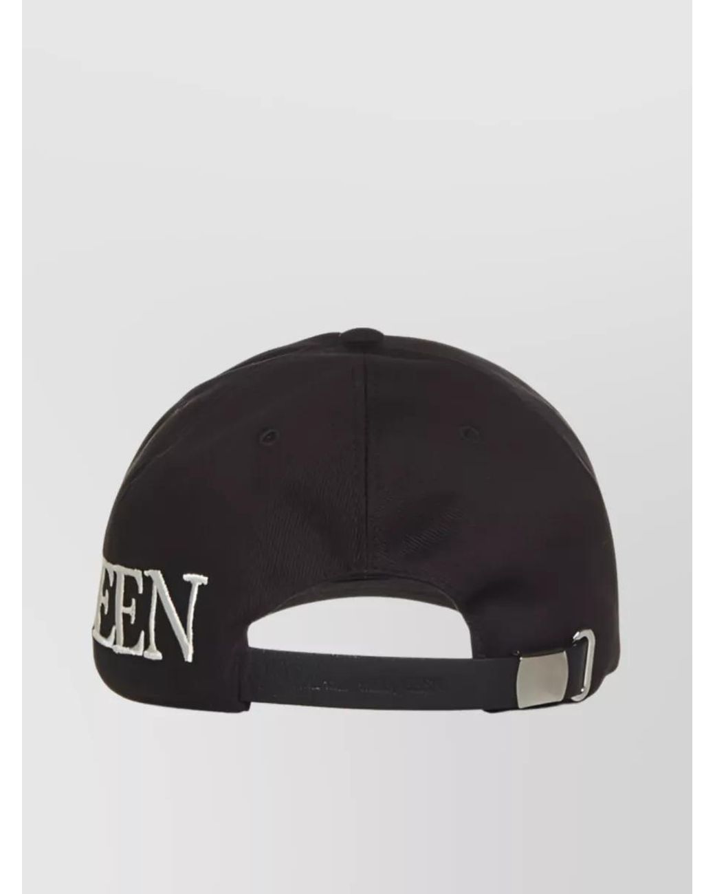 McQueen Black Cotton Logo Baseball Cap for men