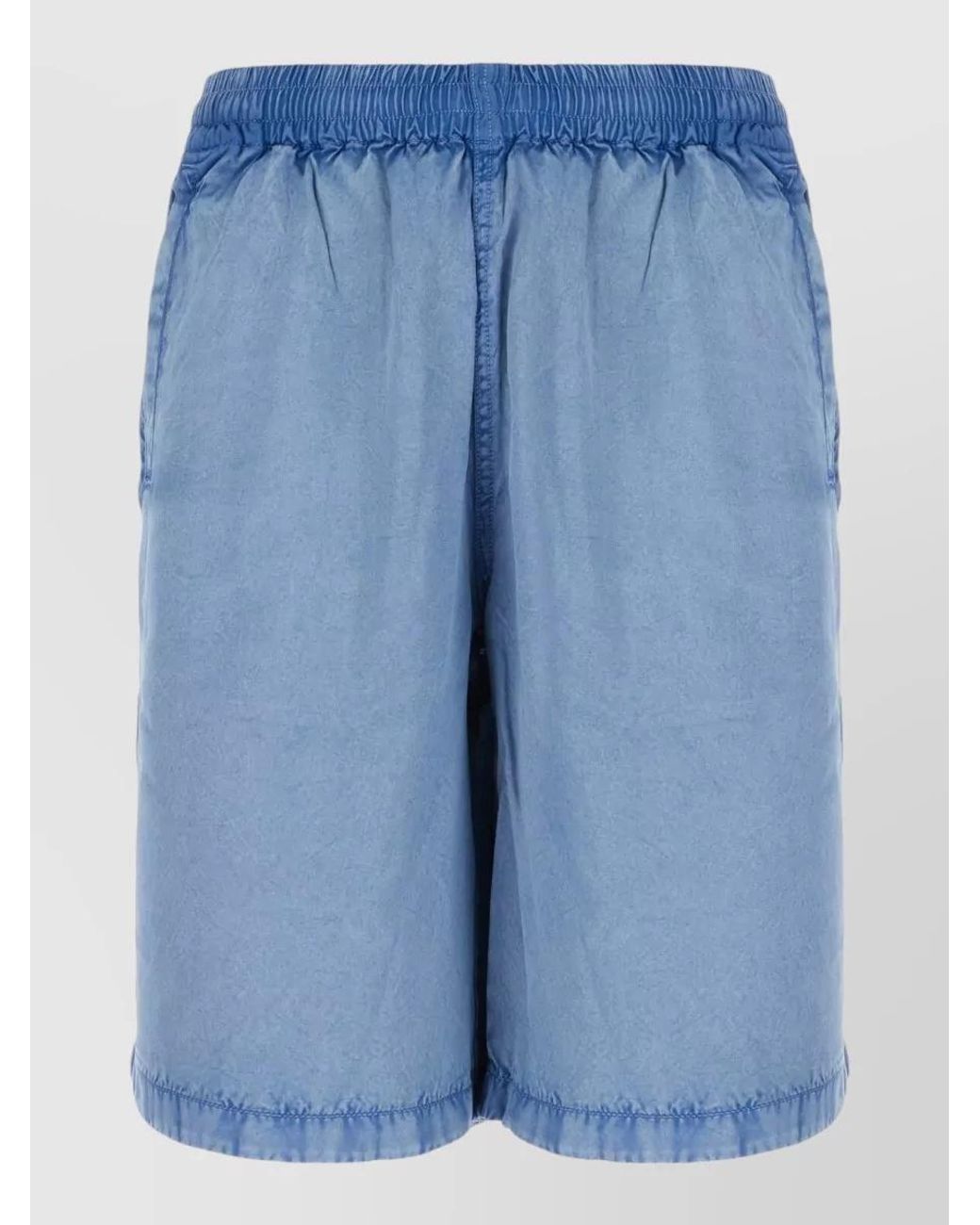DIESEL Blue Viscose Bermuda Shorts for men