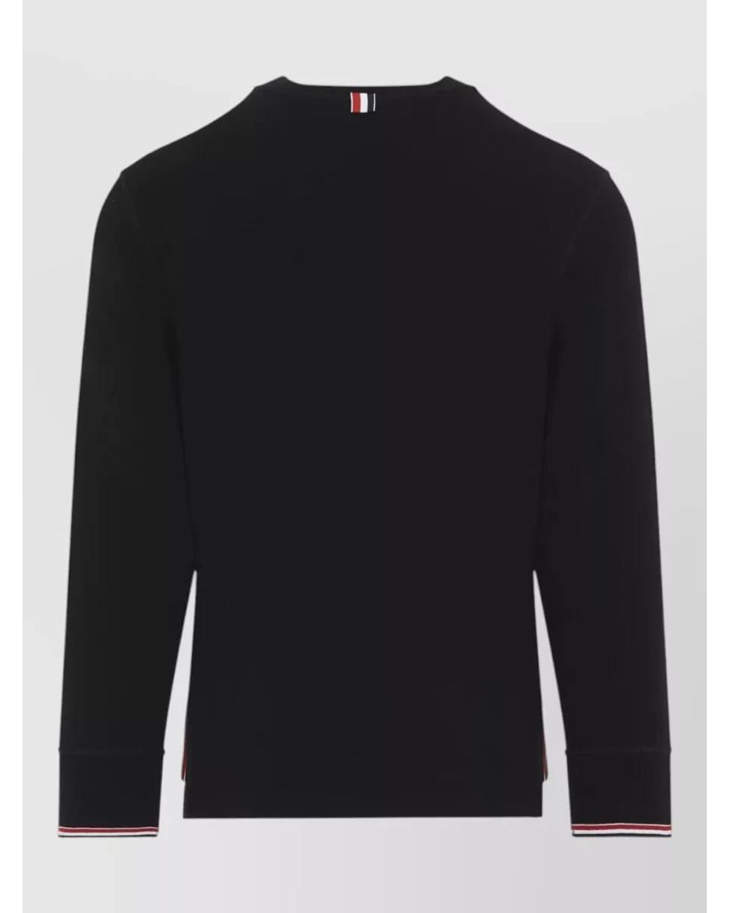 Thom Browne Blue Merino Wool Ribbed Long-Sleeve Henley Shirt for men
