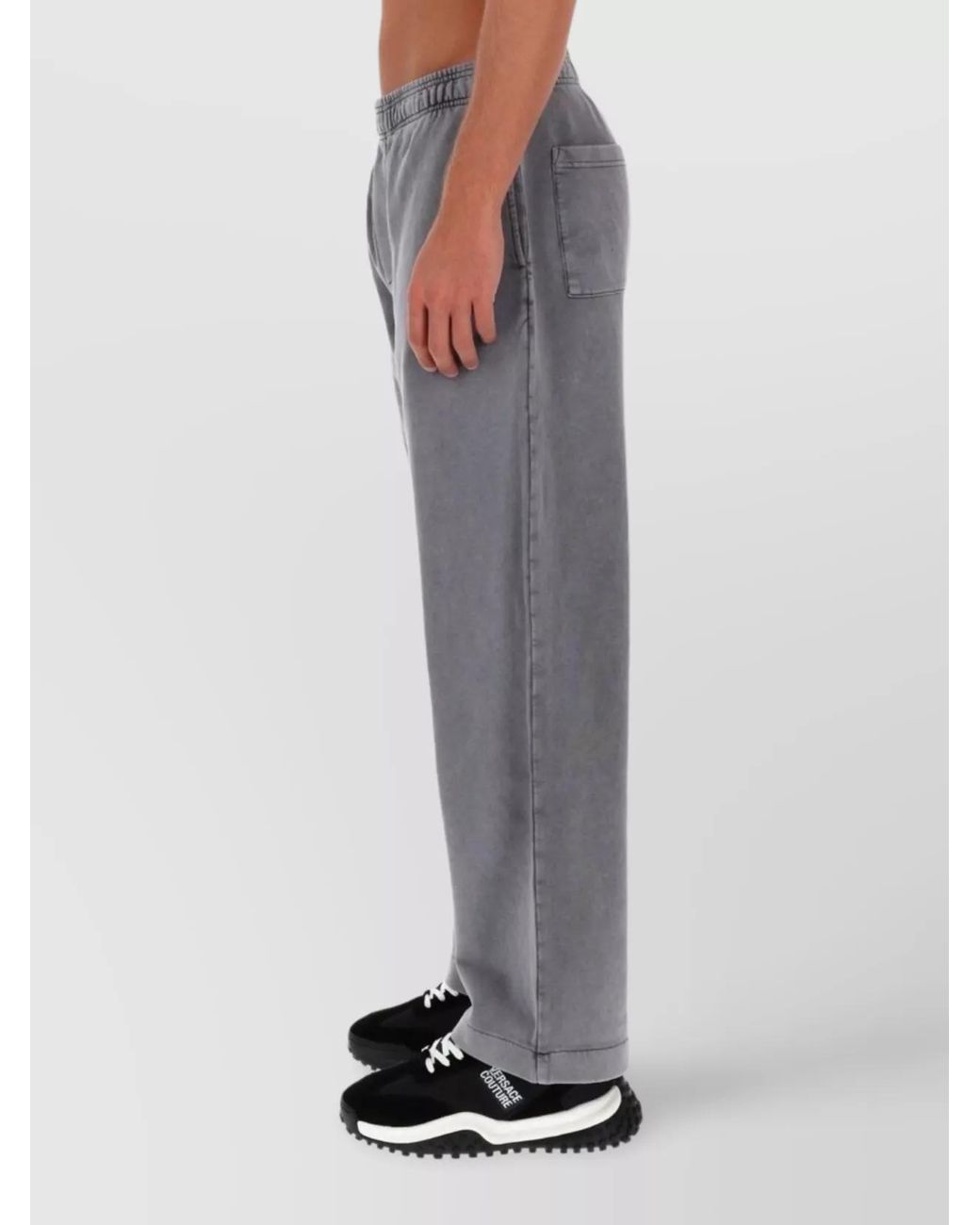 Versace Jeans Couture Gray Cotton Jogger Trousers for men