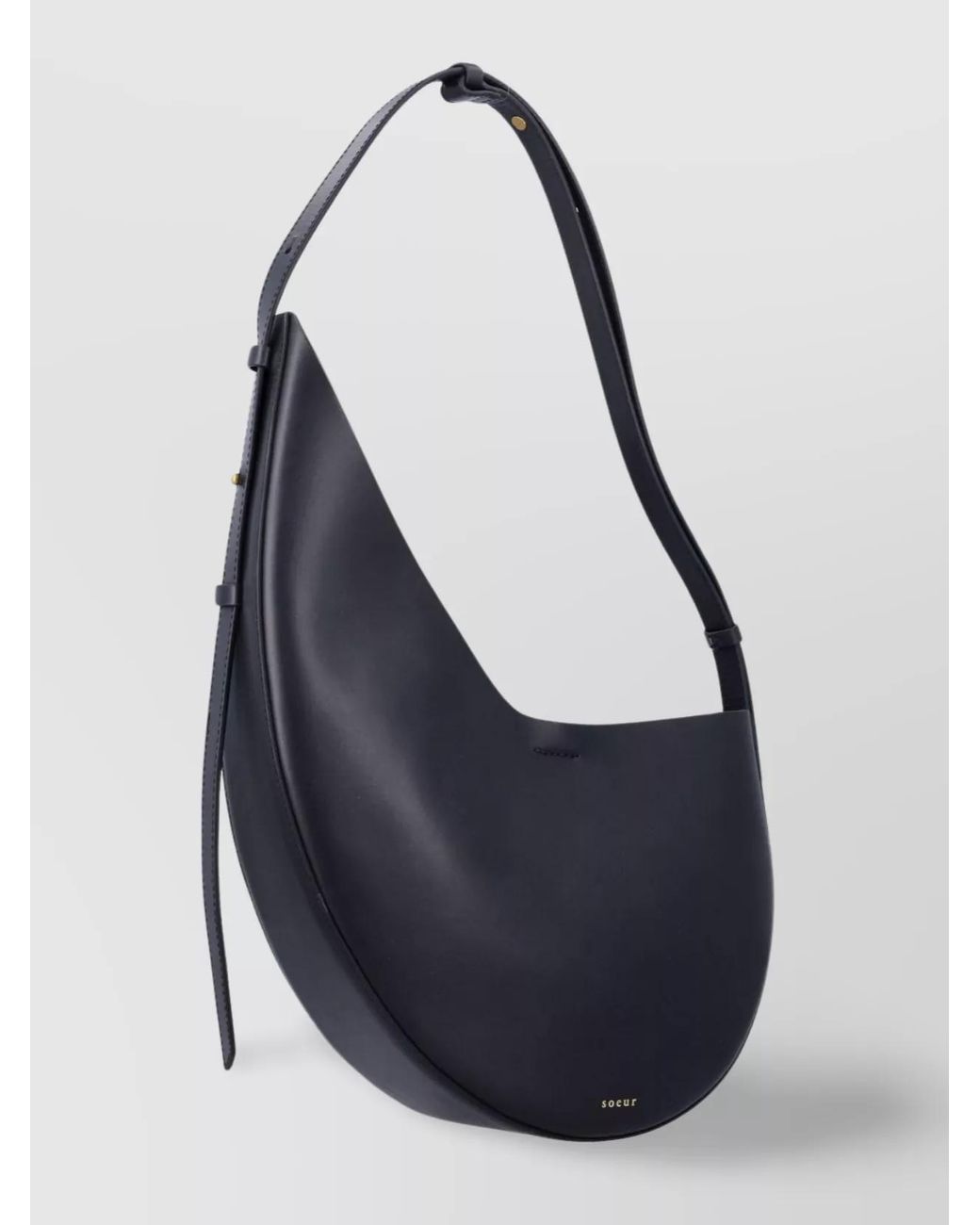 Soeur Blue Leather Asymmetric Shoulder Bag