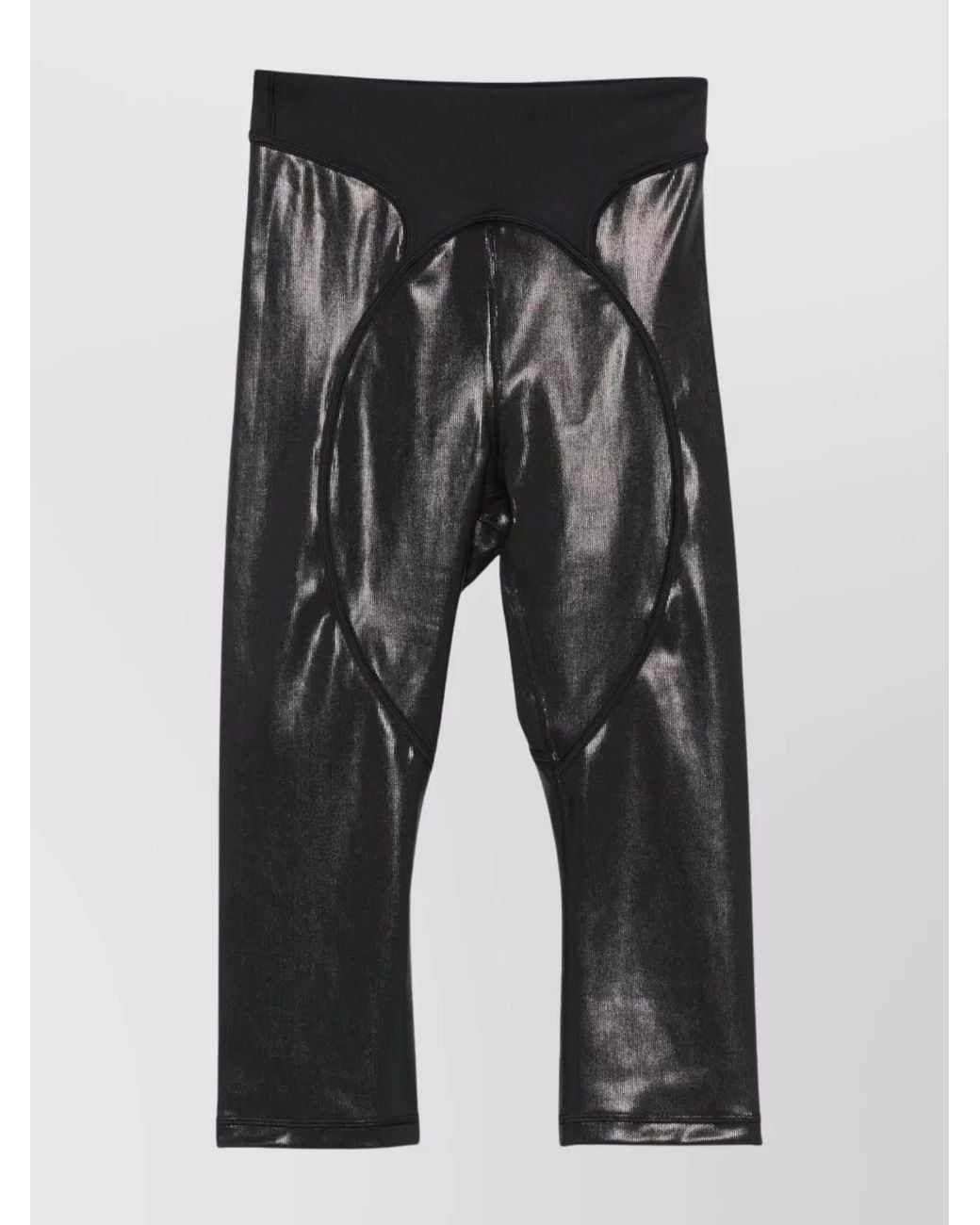 Adidas By Stella McCartney Gray Metallic High-Rise Paneled Leggings
