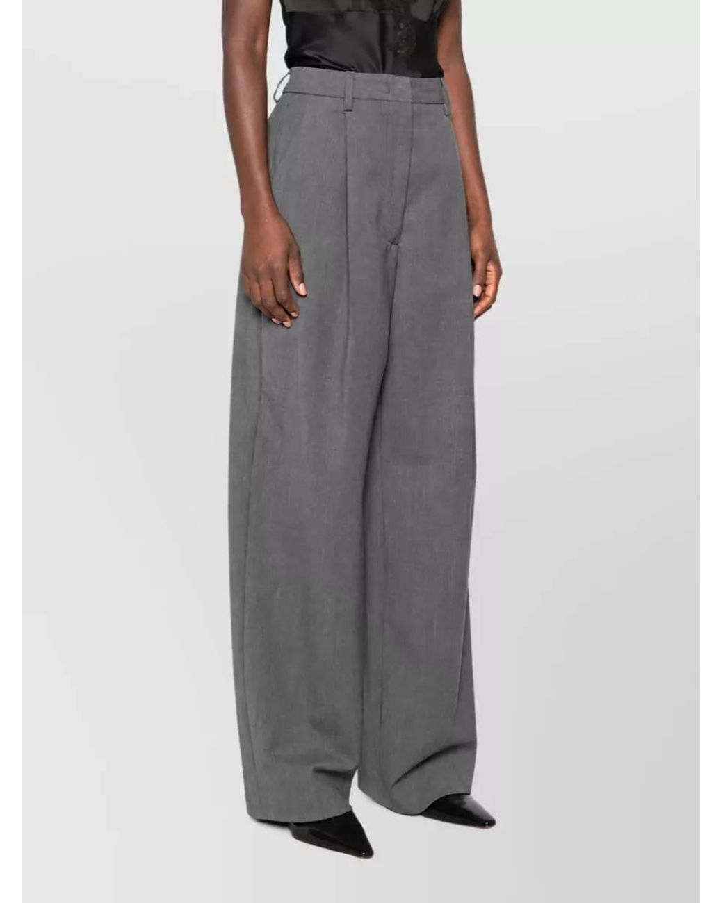 Thelatest Gray Straight-Leg Suit Trousers