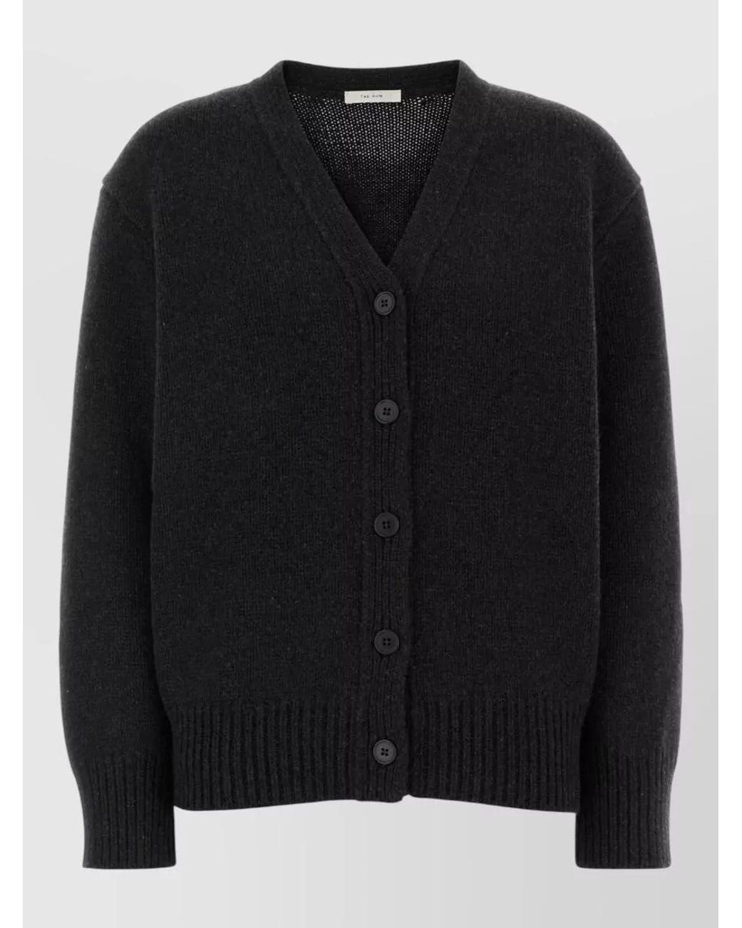 The Row Black Cashmere Cardigan