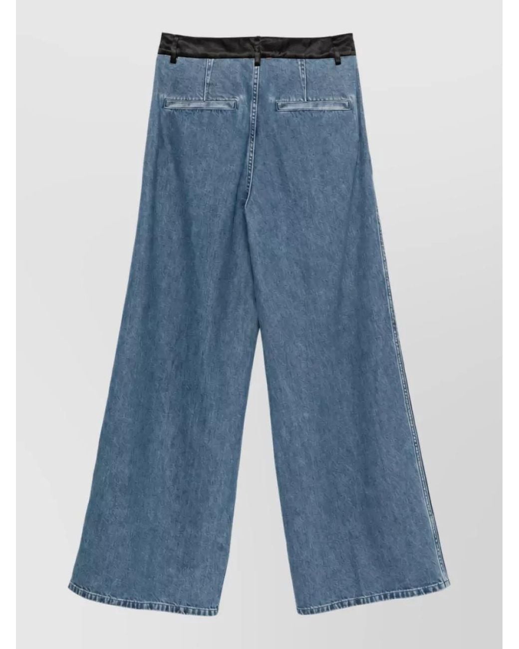 Forte_forte Blue Pleated Wide Leg Denim Jeans