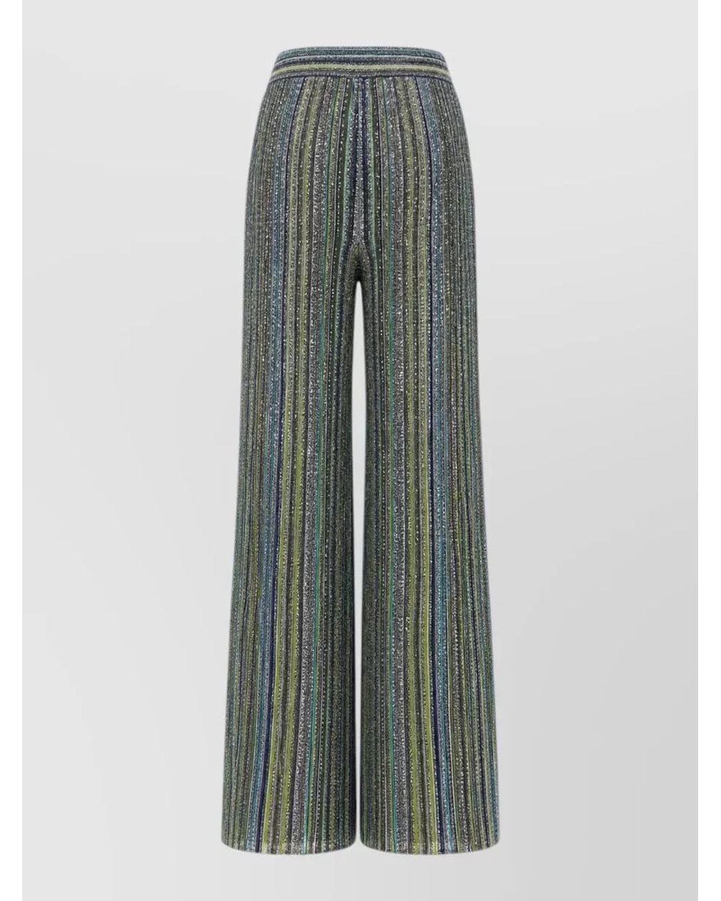 Missoni Green Metallic Wide-Leg Trousers