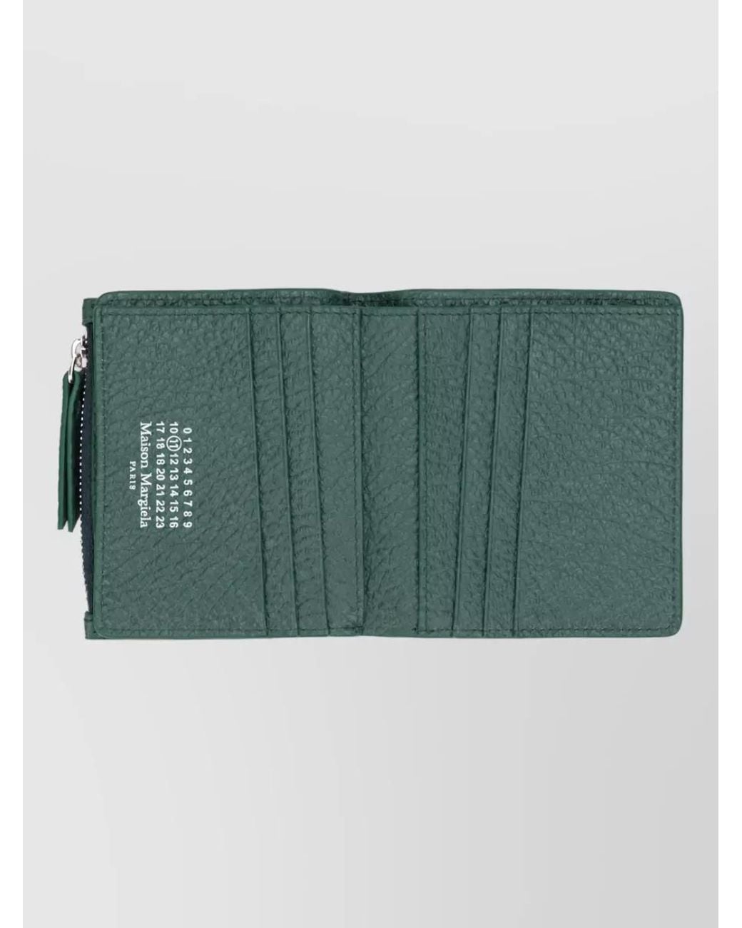 Maison Margiela Green Leather Zip Wallet