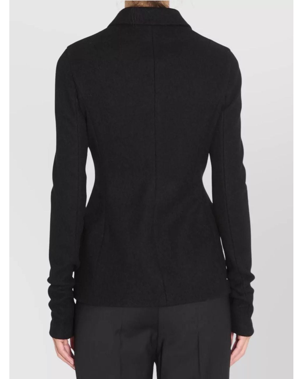 Dolce & Gabbana Black Virgin Wool Slim-Fit Double-Breasted Blazer
