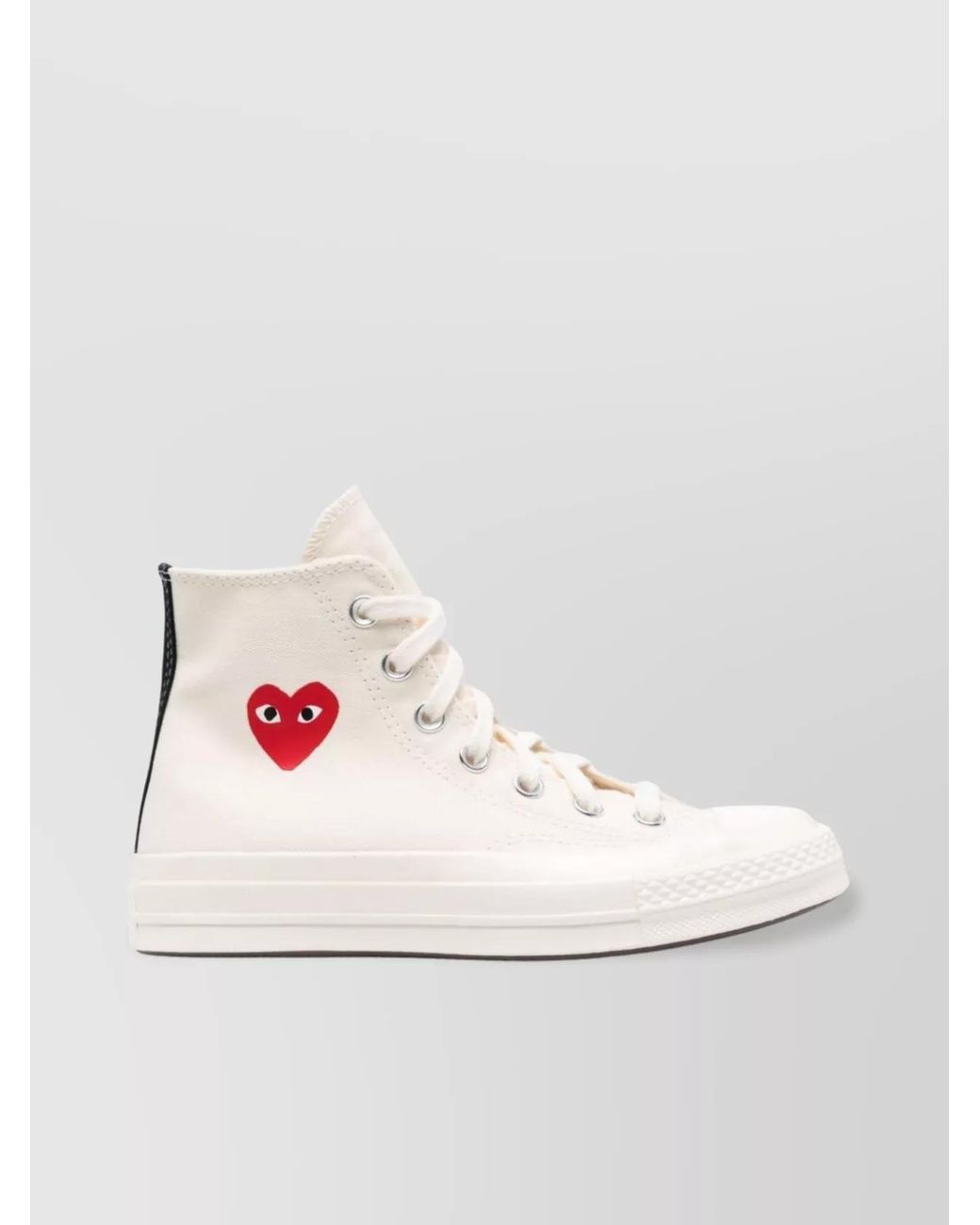 COMME DES GARÇONS PLAY White Canvas High-Top Sneakers
