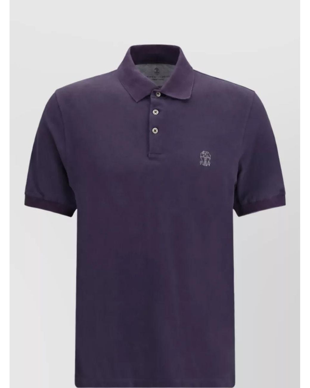 Brunello Cucinelli Blue Cotton Polo Shirt for men