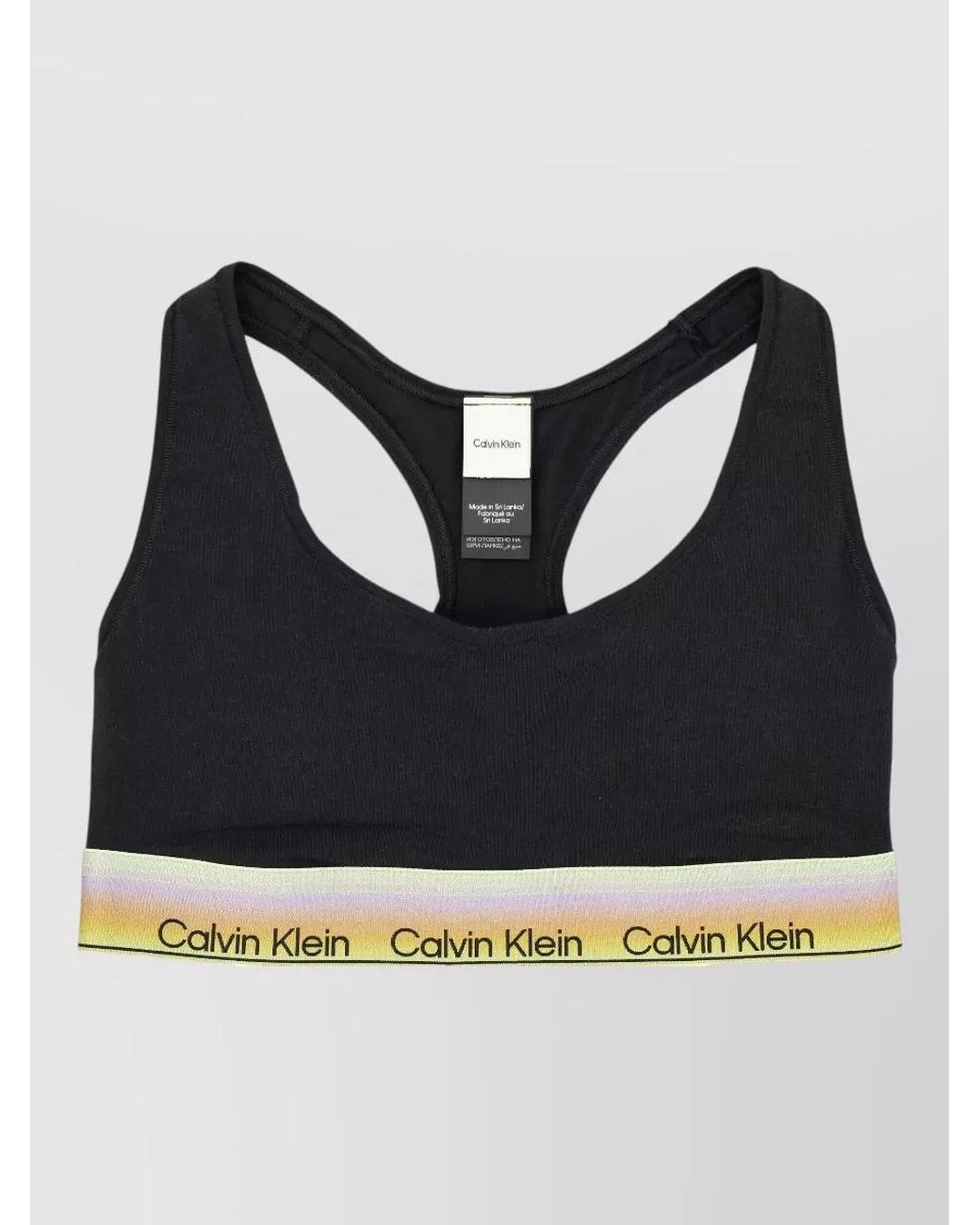 Calvin Klein Black Logo-Elastic Racerback Bralette